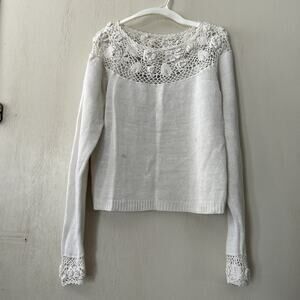 Vintage 90s Star Cody White Silk Blend Knitted Sweater Small Has Stains Read